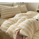 Washed Cotton Crepe Striped Quilt Set with Pillowcases 3-4
