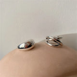 VENTFILLE 925 Sterling Silver Water Droplets Cross Ring