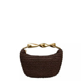 Summer Rattan Half-Moon Beach Straw Shoulder Bag