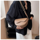 Small Leather Saddle Armpit Bags for Women Summer