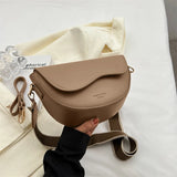 Small Leather Saddle Armpit Bags for Women Summer