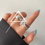 VENTFILLE 925 Sterling Silver Water Droplets Cross Ring