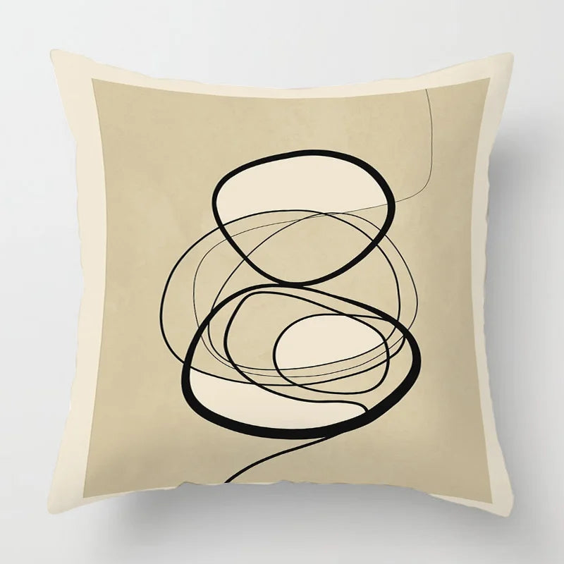 Scandinavian Abstract Style Pillow Cover 18x18 inches