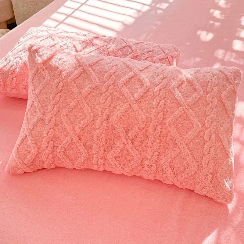 Velvet Pillow Cover 48x74cm Warm Case Set of 2Pcs  Clean Vanilla Store