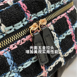 Fashion Plaid Print Tweed Crossbody Bag for Women