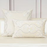 Luxury Embroidered Velvet Cushion Cover Navy Blue Brown Gray  Clean Vanilla Store
