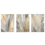 Nordic Gold Feather Canvas Painting Abstract Wall Art  Clean Vanilla Store