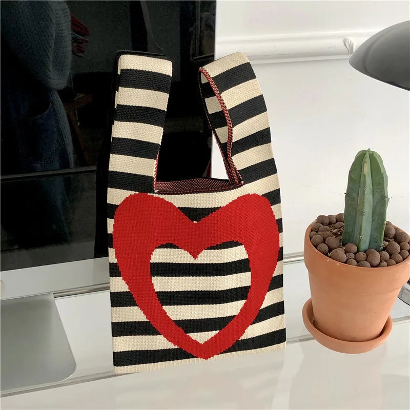 Designer Plaid Woven Shoulder Bag Tote Chic