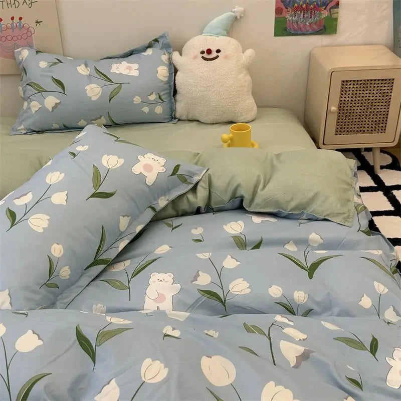 Korean Style Bedding Set for Kids and Adults - 3pcs
