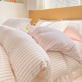 Princess Pink Seersucker Bedding Set 3 Pcs