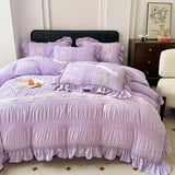 Korean Princess Lace Ruffles Bedding Set 3/4Pcs