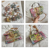 Women Studded Graffiti Crossbody Shoulder Bag 2023