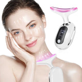 EMS Face Neck Lift Beauty Device Facial Massager Red Light Therapy Double Chin Remover Skin Rejuvenation Tightening Anti Wrinkle - Clean Vanilla