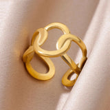 Gold Color Stainless Steel Rings for Women Men