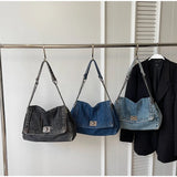 Denim Chain Crossbody Bag for Daily Work & Travel