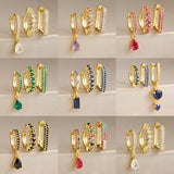 3PCS Water Drop Pendant Hoop Earrings Set for Women