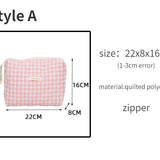 Quilted Cotton Retro Cherry Travel Cosmetic Bag  Clean Vanilla Store