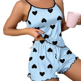 Plus Size Satin Striped Lounge Set for Women
