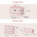 Cute Quilted Cotton Makeup Bag for Women  Clean Vanilla Store