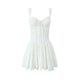 Women Summer Lace Corset Mini Dress - Tuscany