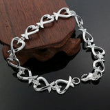 New High Quality 925 Sterling Silver Twisted Rope Bracelet