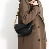 Small Leather Saddle Armpit Bags for Women Summer