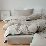 Mint Manbo Rolled Edge Washed Cotton Bed Set