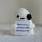 Funny Crochet Shark Doll with Card Handmade Gift  Clean Vanilla Store