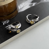 VENTFILLE 925 Sterling Silver Water Droplets Cross Ring