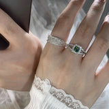 VENTFILLE 925 Sterling Silver Water Droplets Cross Ring