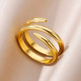 Gold Color Stainless Steel Rings for Women Men