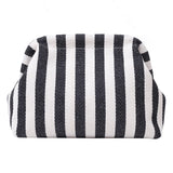 Striped Ruched Cloud Purse Summer Beach Clutch Bag