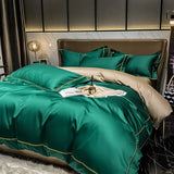 White Egyptian Cotton Bedding Set with Embroidery 4 pcs