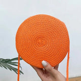Summer Woven Straw Crossbody Bag for Women