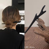 New Women Fashion Simple Black Wood Hairpin