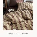 Bedding Set Ins Ambiance Blue Coffee Grid, 4-Piece Set