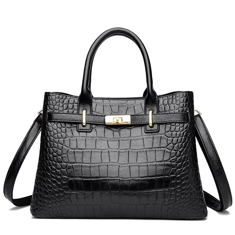 Soft Leather 3-Layer Women Single Shoulder Bag