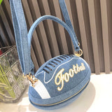 Luxury Designer Denim Ball Shape Evening Clutch Bag