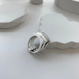 VENTFILLE 925 Sterling Silver Water Droplets Cross Ring