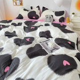 Korean Style Blue Letter Bedding Set for All Sizes 4 pcs