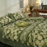 INS Gentle Pink Rose Bedding Set for Girls Women Kawaii 4 pcs