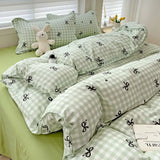 Pink Solid Bedding Set With Duvet Cover & Pillowcases 4 pcs