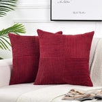 Green Luxury Corduroy Striped Cushion Covers 45x45CM  Clean Vanilla Store
