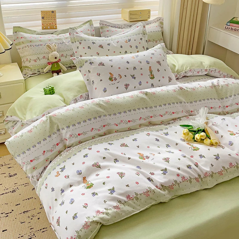 Fresh Style 100% Cotton Bedding Set 4pcs