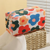 Ladies Corduroy Octagon Cosmetic Bag for Travel