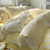 Washed Cotton Crepe Striped Quilt Set with Pillowcases 3-4