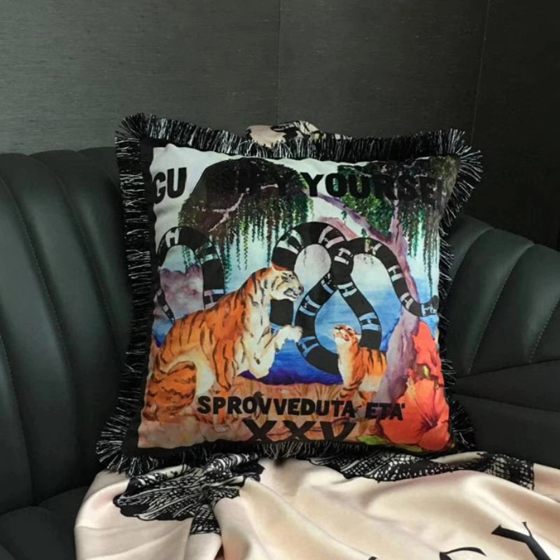 Luxury Tiger Printing Velvet Pillowcase 45x45cm