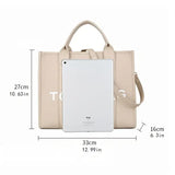 Large Capacity Women's Casual Tote Bag, PU Leather