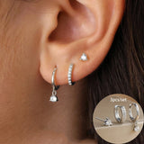 Fashion Stainless Steel Star Drop Earrings Set - 3 Piece