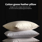 100% White Goose Feather Pillow - Hotel Quality